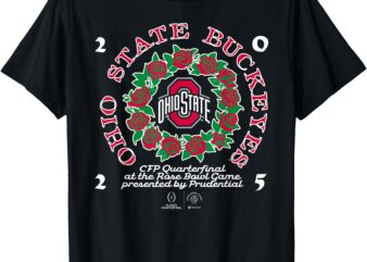 Ohio State Buckeyes Rose Bowl 2024-25 CFP Quarterfinal Black T-Shirt