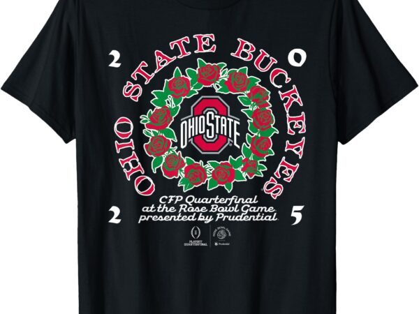 Ohio state buckeyes rose bowl 2024-25 cfp quarterfinal black t-shirt