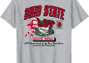 Ohio State Buckeyes Rose Bowl 2024-25 CFP Quarterfinal Gray T-Shirt