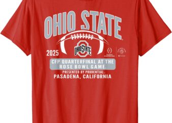 Ohio State Buckeyes Rose Bowl 2024-25 CFP Quarterfinal Red T-Shirt