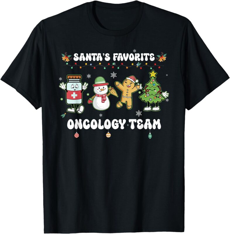 Oncology Christmas Crew Chemotherapy Nurse Techs NP CAN T-Shirt