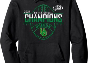 Oregon Ducks Big Ten Champs 2024 Football Blitz Black Pullover Hoodie