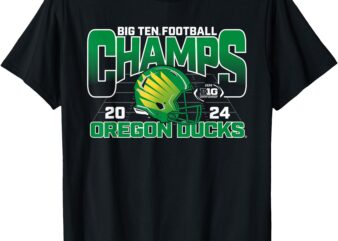 Oregon Ducks Big Ten Champs 2024 Football Helmet Black T-Shirt