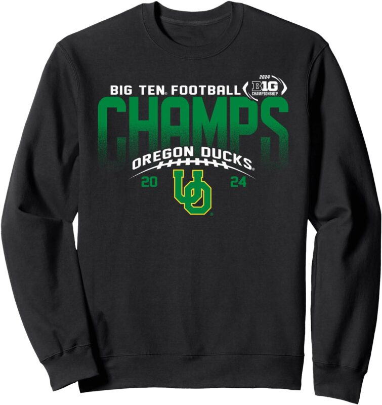 Oregon Ducks Big Ten Champs 2024 Football Icon Black Sweatshirt