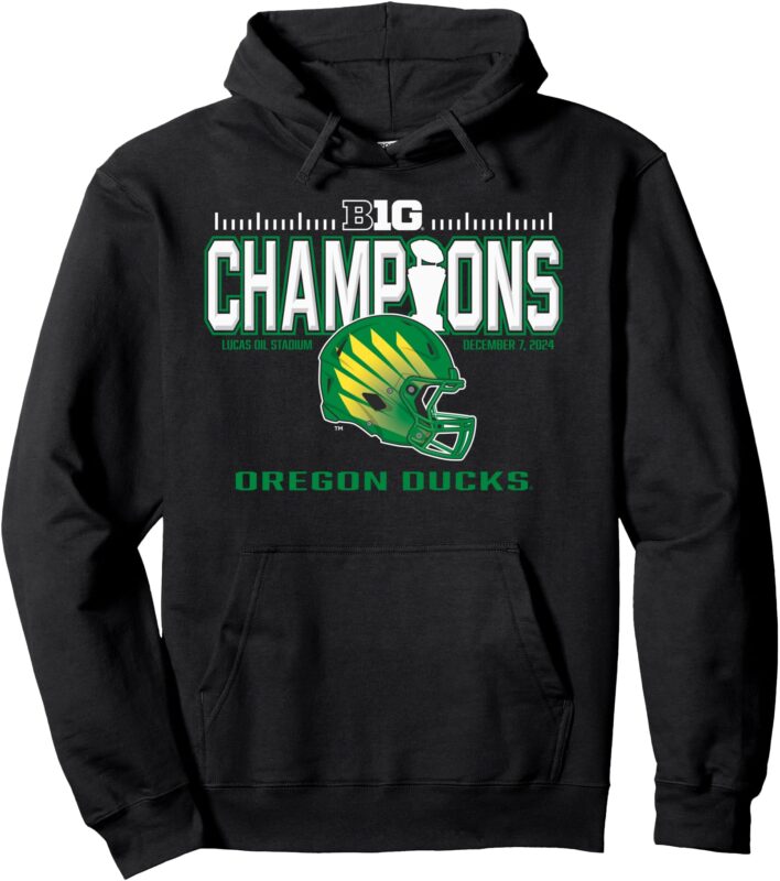 Oregon Ducks Big Ten Champs 2024 Football Locker Room Pullover Hoodie