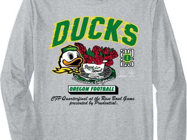 Oregon ducks rose bowl 2024-25 cfp quarterfinal gray long sleeve t-shirt