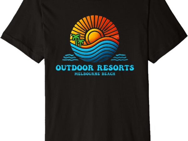 Outdoor resorts ora melbourne beach sunset souvenir premium t-shirt