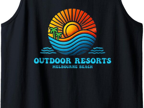 Outdoor resorts ora melbourne beach sunset souvenir tank top t shirt design online