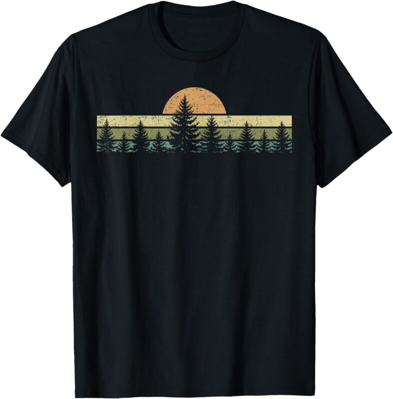 Outdoors Forest Trees Nature Women Men Retro Vintage Graphic T-Shirt