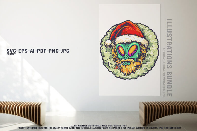 Psychedelic Alien Weed Illustrations Cosmic Cannabis Artwork Collection