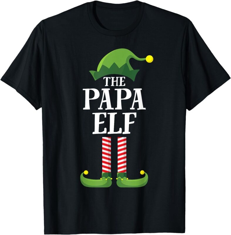 Papa Elf Shirt Matching Family Group Grandpa Dad Christmas T-Shirt