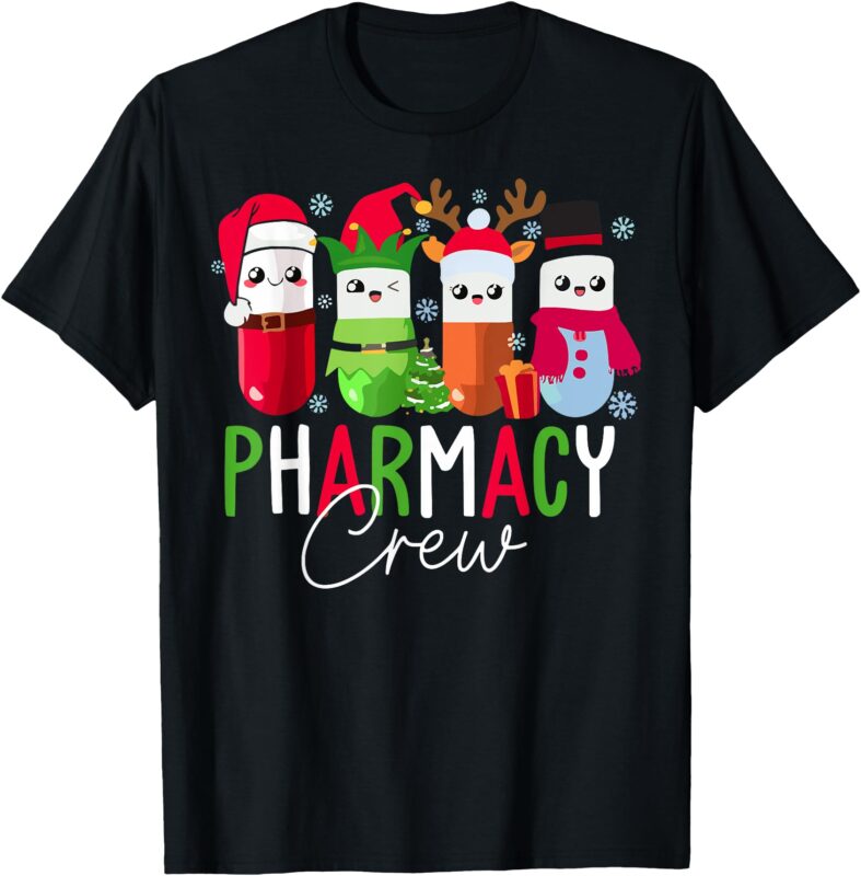 Pharmacy Crew Christmas Pharmacist Medicine Technician Xmas T-Shirt