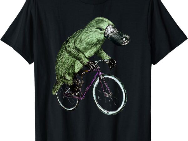 Platypus cycling funny platypus lover platypus bicycle t-shirt