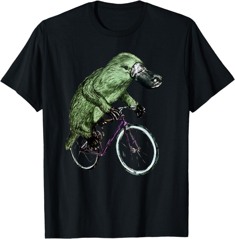 Platypus Cycling Funny Platypus Lover Platypus Bicycle T-Shirt