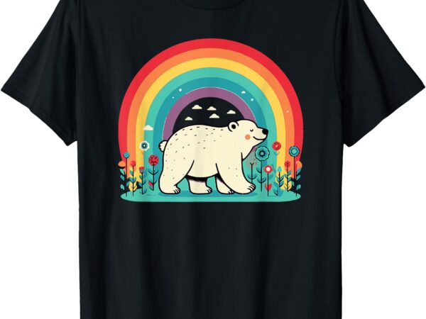 Polar bear with rainbow t-shirt