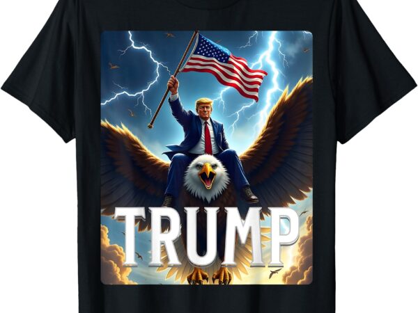 President trump riding an eagle. patriotic political t-shirt