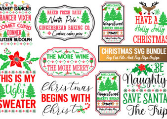 Christmas T-Shirt Design Bundle, Christmas T-Shirt Design, Christmas SVG Bundle, Christmas Vector Bundle