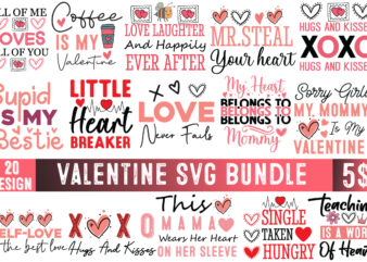 Valentine's day t-shirt design bundle, happy valentine's day t-shirt design, valentine svg bundle, valentine's day sublimation png, love