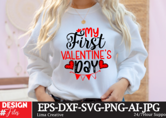 My First Valentines Day T-shirt Design, Valentines svg bundle, Valentines Day Svg, Happy valentine svg, Love Svg, Heart svg, Love day svg, C