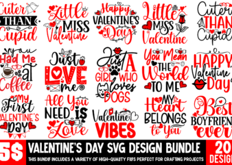 Valentine’s Day T-shirt Design Bundle, Valentine’s Day Sublimation Bundle, Valentine’s Day SVG Quotes, Valentine’s Day SVG Design BUndle, Va