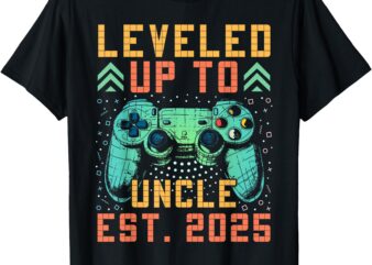 Promoted To Uncle 2025 Leveled Up To Uncle Est 2025 Gaming T-Shirt