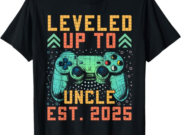 Promoted to uncle 2025 leveled up to uncle est 2025 gaming t-shirt