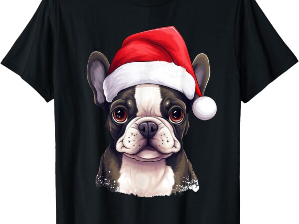 Pug xmas decoration santa hat dog christmas funny pug t-shirt