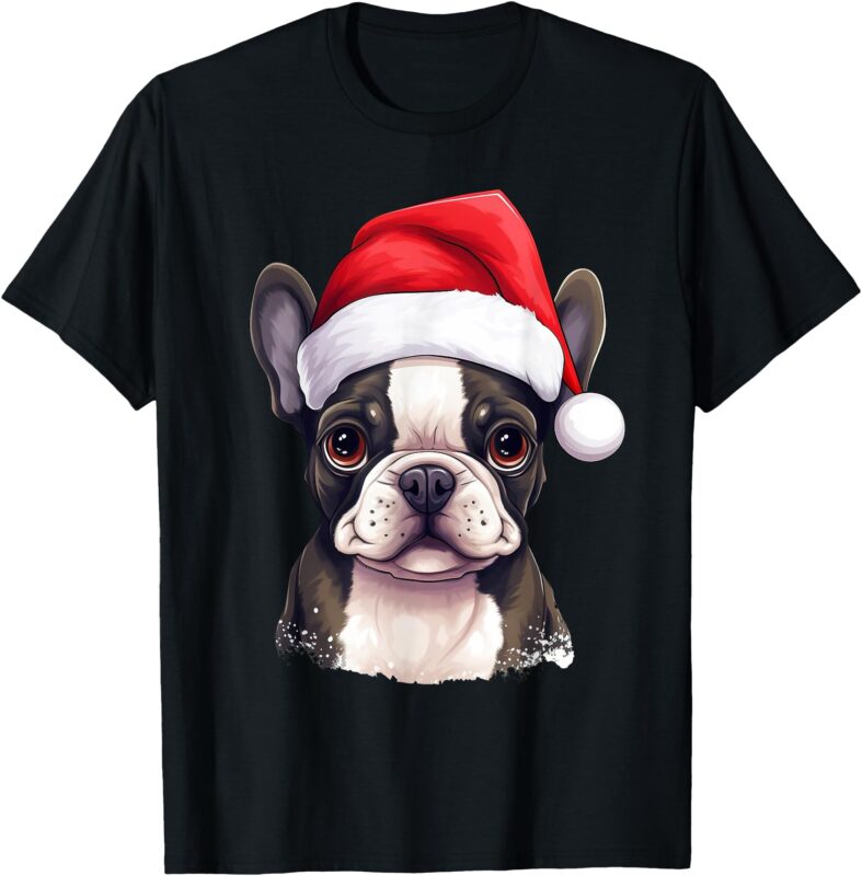 Pug Xmas Decoration Santa Hat Dog Christmas Funny Pug T-Shirt