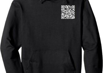 QR Scan Code Adult Sarcasm Humor F-ck You FU 2 side Print Pullover Hoodie