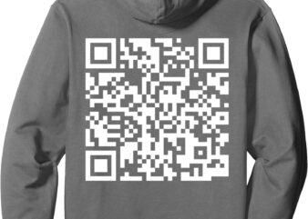 QR Scan Code Adult Sarcasm Humor F-ck You FU Back Print Pull Pullover Hoodie