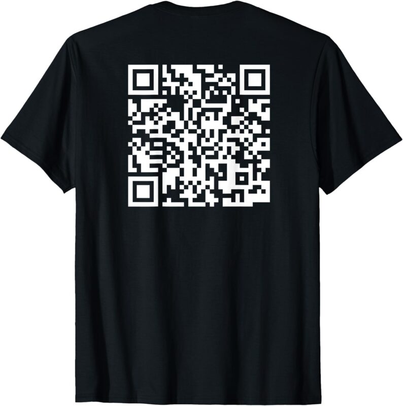 QR Scan Code Adult Sarcasm Humor F-ck You FU Back Print T-Shirt