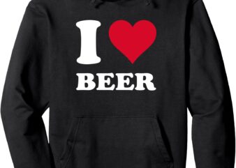 Red Heart I Love Beer Pullover Hoodie