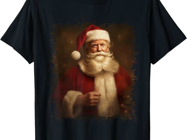 Retro christmas funny trump santa claus vintage xmas pajamas t-shirt