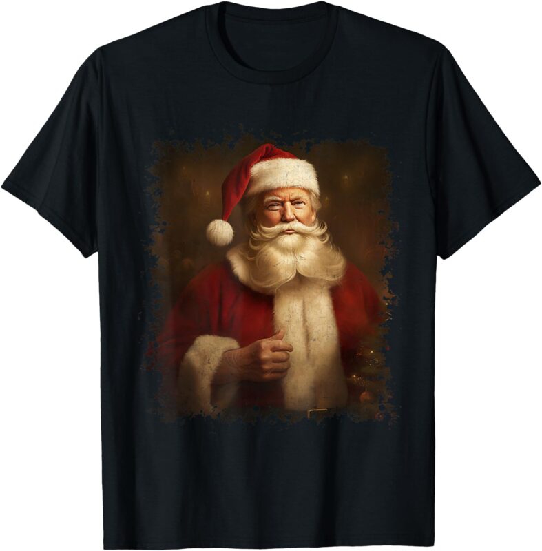 Retro Christmas Funny Trump Santa Claus Vintage Xmas Pajamas T-Shirt