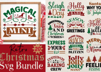 Retro Christmas T-shirt Bundle Retro Christmas Svg Bundle