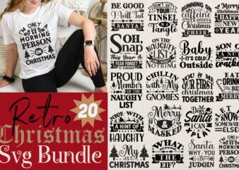 Retro christmas t-shirt bundle retro christmas svg bundle