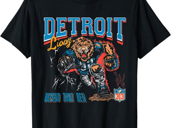 Retro football fan lion football lovers t-shirt