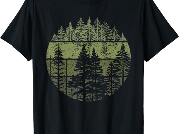 Retro forest trees nature outdoors women men vintage graphic t-shirt