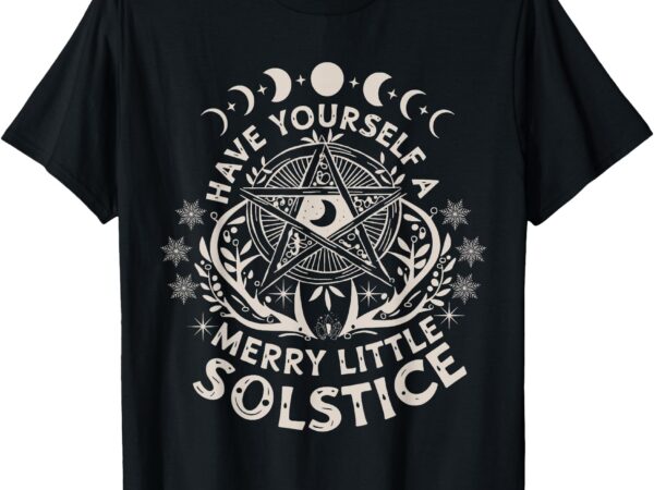 Retro have yourself a merry little solstice yule holiday t-shirt