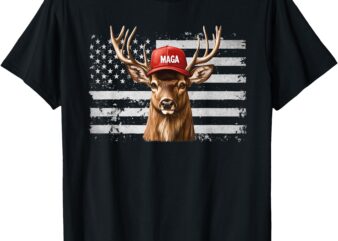 Retro Hunting Maga Camouflage USA Flag Deer Hunting Season T-Shirt