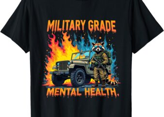 Retro Military Grade Mental Health Warrior Military Veterans T-Shirt