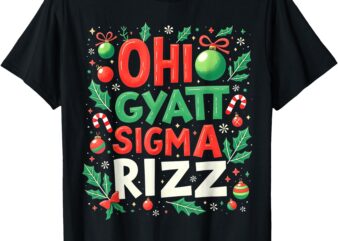 Retro Ohio Skibidi Gyatt Sigma Rizz Boys Christmas Rizzler T-Shirt