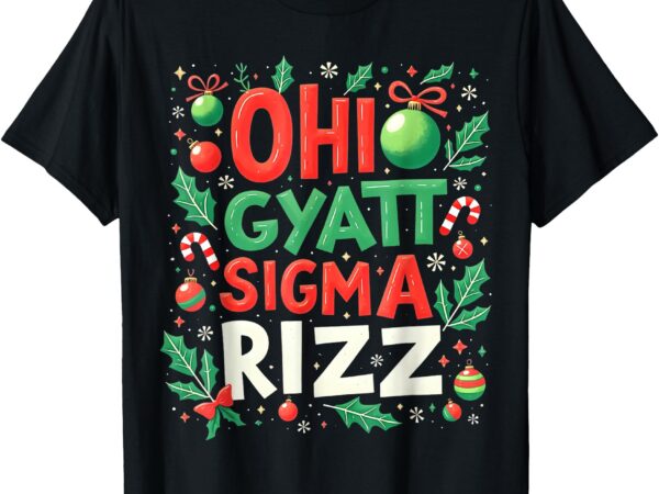 Retro ohio skibidi gyatt sigma rizz boys christmas rizzler t-shirt