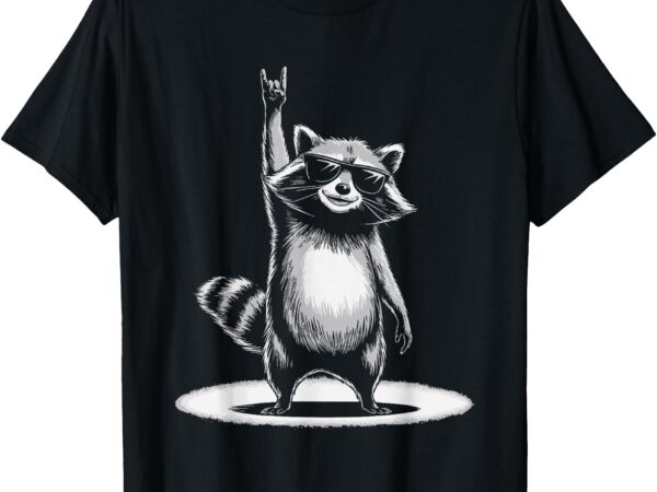 Retro raccoon rock music gift men kids women funny raccoon t-shirt