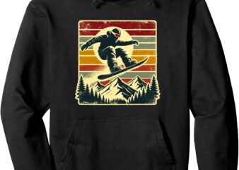 Retro snowboard rider snowboarding lover snowboarder pullover hoodie