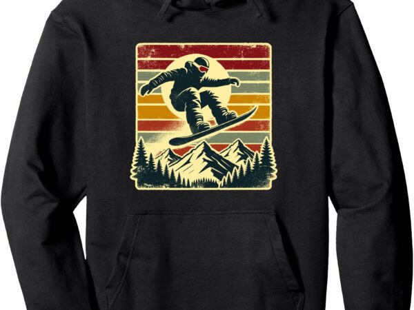 Retro snowboard rider snowboarding lover snowboarder pullover hoodie t shirt design online