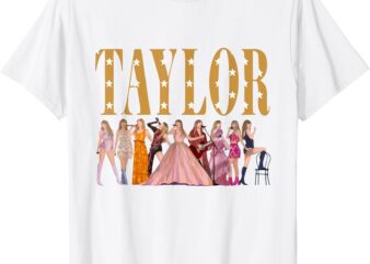 Retro Taylor First Name Personalized Groovy Birthday Girl T-Shirt