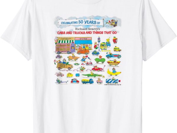 Richard scarry 50 year banner t-shirt