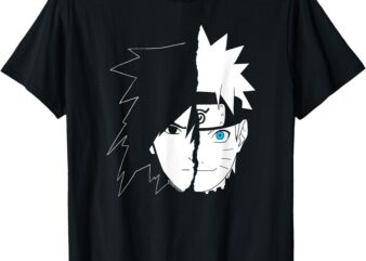 Ripple Junction x Naruto Shippuden & Sasuke Split Face Anime T-Shirt