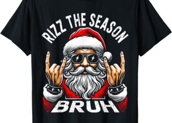 Rizz The Season Bruh Funny Christmas Rizzmas Santa Teen Boys T-Shirt